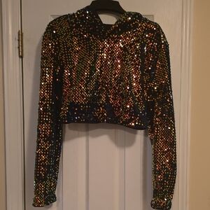Dazzling Sequin Bomber Jacket